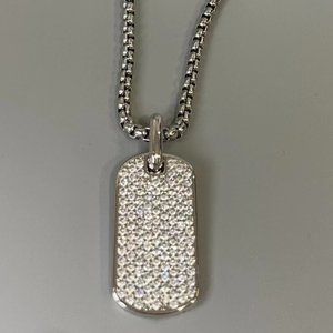 diamond pendant dog tag necklace